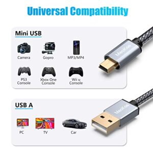 NA Meokse 20ft Mini USB Cable Portable USB 2.0 Type A to Mini B High Speed Data Charging Cable Compatible with Hero HD, Cell Phones, MP3 Players, Dash Cams, Digital Cameras, Dash Cams 6M