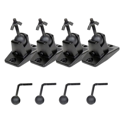 VideoSecu Universal Wall Ceiling Audio Speaker Mount for Home Theater Speaker Satellite Speaker Bracket - 4 Packs MS40B4 WN3