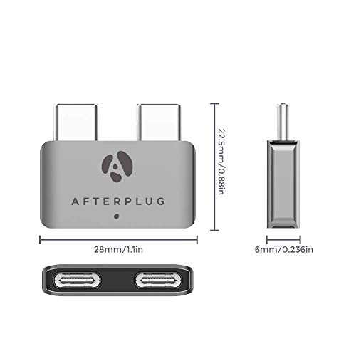 USB C Extender for MacBook with Case, Afterplug 2-Port Type C Male to Female Extension Adapter Compatible with Thunderbolt 3/4 or USB 4 Type C Port; 100W PD, 5K Video & 40Gbps Data