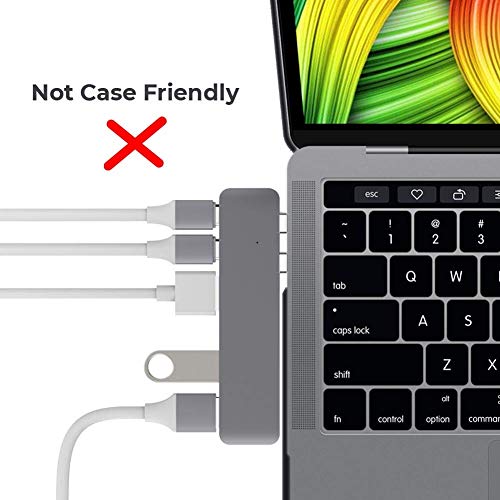 USB C Extender for MacBook with Case, Afterplug 2-Port Type C Male to Female Extension Adapter Compatible with Thunderbolt 3/4 or USB 4 Type C Port; 100W PD, 5K Video & 40Gbps Data