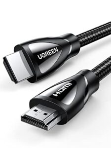 ugreen 8k hdmi cable 2.1 6.6ft 48gbps ultra high speed hdmi cord braided 8k@60hz 4k@120hz, earc hdr10 hdcp 2.2&2.3 hdmi cable compatible with ps5/xbox series x/roku tv/hdtv/blu-ray