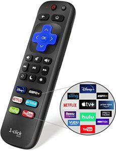 1-clicktech remote for roku tv, compatible for tcl hisense onn sharp hitachi element westinghouse lg sanyo jvc magnavox – all built-in roku tv [not for roku stick]