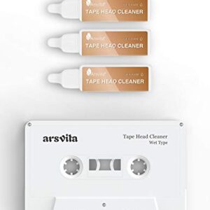 Arsvita Audio Tape/Cassette Head Cleaner with 3 Cleaner Solutions