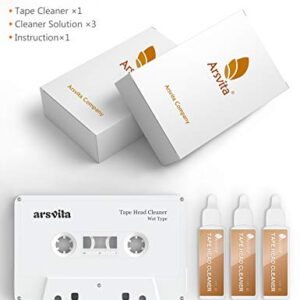 Arsvita Audio Tape/Cassette Head Cleaner with 3 Cleaner Solutions