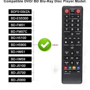 AK59-00149A Replacement Remote Samsung DVD blu ray Player for Samsung DVD BLU RAY DISC Player BD-J5700 BD-J5100 BD-ES5000 BD-ES5300 BD-F5100 BD-FM57C BD-HM59