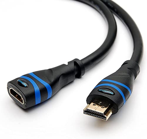 BlueRigger HDMI Extension Cable (15FT, 4K 60Hz HDMI Extender Cord, Male to Female Adapter, High Speed 18Gbps) - Compatible with Xbox, Roku, PS5/PS4, Nintendo Switch, Laptop, Google Chromecast, Wii U