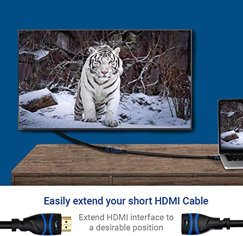 BlueRigger HDMI Extension Cable (15FT, 4K 60Hz HDMI Extender Cord, Male to Female Adapter, High Speed 18Gbps) - Compatible with Xbox, Roku, PS5/PS4, Nintendo Switch, Laptop, Google Chromecast, Wii U