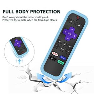 ONEBOM Roku Remote Cover-（2 Pack） Battery Cover for TCL Roku Smart TV Steaming Stick Remote, Silicone Roku tv Remote Case Glow in The Dark （All Can Glow）