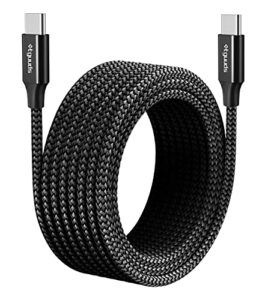 etguuds [ 30ft/9m ] usb c to usb c cable, super long usb c to type c cable, nylon braided usb type c to type c 2.0 pd charger power cord – black