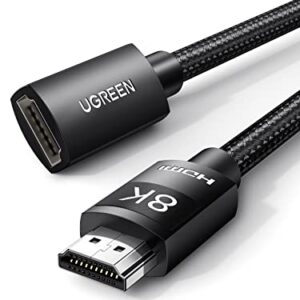 UGREEN HDMI Extender 8K HDMI Extension Cable 2.1 Ultra High Speed Cord 4K HDMI Male to Female Adapter Compatible with MacBook Pro 2021/PS5/Xbox Series X/Roku TV/UHD TV/Blu-ray, 1.5FT