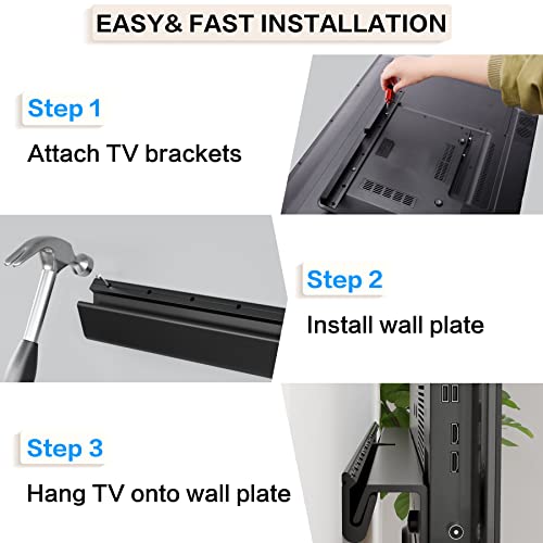 No Stud TV Wall Mount for 12-55 Inch TVs, No Drill Studless TV Drywall Mount with Max VESA 400x400mm Weight up to 100 lbs, Easy Install with All Hardware Included