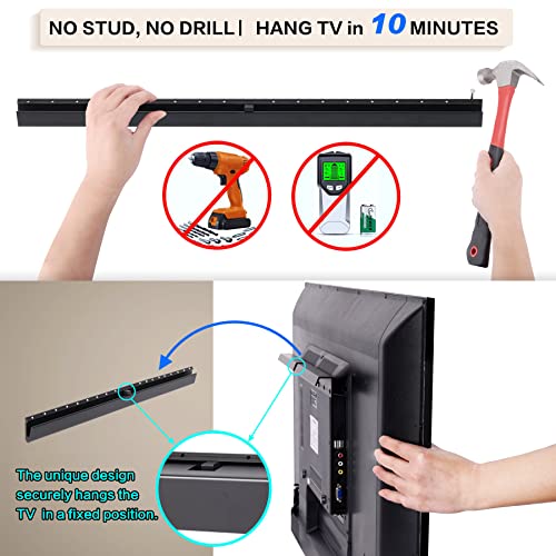 No Stud TV Wall Mount for 12-55 Inch TVs, No Drill Studless TV Drywall Mount with Max VESA 400x400mm Weight up to 100 lbs, Easy Install with All Hardware Included