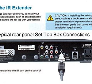 Inteset 38-56 kHz Wideband Infrared (IR) Receiver Extender Cable for Cable Boxes, DVR's & STB's. Check Compatibility.