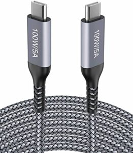 15ft usb c to usb c cable 100w, type c fast charging, long braided, charger cord compatible with samsung galaxy s21 s20,note 10/20,google 4a/4/3 xl,macbook pro/air,ipad pro/air, dell xps,moto g7 plus