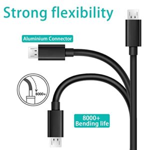 Micro USB Cable 10ft 3Pack Extra Long Android Charger Cable High Speed Durable PS4 Charging Cable Android Charging Cord for Samsung Galaxy S7 S6 S7 Edge S5, LG G4, HTC, PS4, Camera, Black