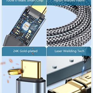 USB-C to USB-C Cable 6.6FT PD 100w MacBook iPad Pro/Air Charger 2 in 1 USB A/C to USB-C Nylon Braid Cord for iPad Pro Air 4 5 Mini 6, Samsung Galaxy S23 S22 S21 S20 S10 Note 20 10 LG Moto Pixel PS5