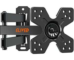 elived tv wall mount for most 13-30 inch tvs and monitors, swivel and tilt full motion tv mount brackets, rotation articulating extension arm, single stud for corner, max vesa 100x100mm, 33 lbs.