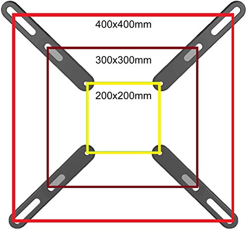 Mount Plus 201F Adapter Bracket Convert VESA 200x200mm to VESA 400x400mm and 300x300mm (Fits Most 32" to 55" Flat Panel TV)