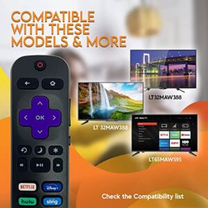 OEM Replacement Remote Control 3226000883 Fit for Element Roku TV Smart 4K Ultra HDTV with Netflix, Disney+, Hulu and Sling Or Apple TV+ or HBOMAX Buttons. (Renewed)