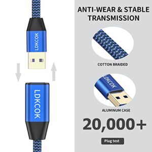 USB to USB Cable 20FT,Durable Braidedfor USB 3.0 Male to Male Type A to Type A Cable Data Transfer Compatible with Hard Drive, Laptop, DVD Player, TV, USB 3.0 Hub, Monitor, Camera, Set Up Box and More