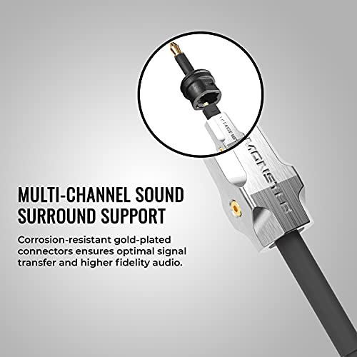 Monster M-Series 1000 Fiber Optical Digital Audio Cable Toslink Cable for Sound Bar, TV - 1.5 Meters (4.9 Ft)