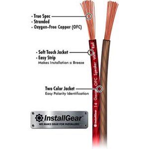 InstallGear 14 Gauge Wire AWG Speaker Wire (100ft - Red/Black) | Speaker Cable for Car Speakers Stereos, Home Theater Speakers, Surround Sound, Radio, Automotive Wire, Outdoor | Speaker Wire 14 Gauge