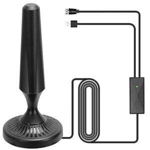 digital hdtv antenna long range 300 miles indoor amplified signal booster support 4k 1080p uhf vhf fm local channels with 13.4ft coax cable and usb power adapter