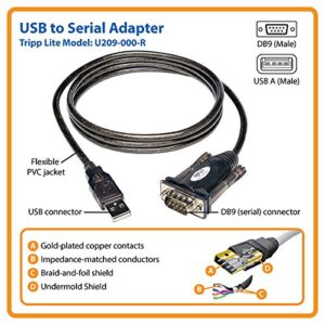 Tripp Lite 5ft USB to Serial Adapter Cable (USB-A to DB9 M/M)(U209-000-R)