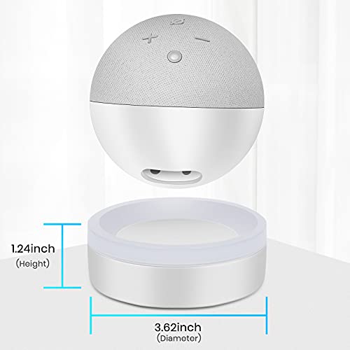 ZUOLACO Dot 4th/5th Generation Table Holder, Desktop Stand Mount for Echo Dot 4th/5th Gen(2022 Release), Base Bracket with Light Guide, Dot Accessories with Built-in Cable Management, White