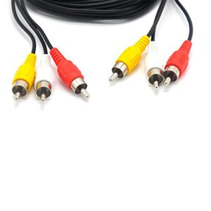 Padarsey RCA 10FT Audio/Video Composite Cable DVD/VCR/SAT Yellow/White/red connectors 3 Male to 3 Male