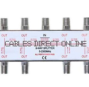 6 Way Bi-Directional 5-2300 MHz Coaxial Antenna Splitter for RG6 RG59 Coax Cable Satellite HDTV (6 Ports)