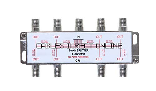 6 Way Bi-Directional 5-2300 MHz Coaxial Antenna Splitter for RG6 RG59 Coax Cable Satellite HDTV (6 Ports)