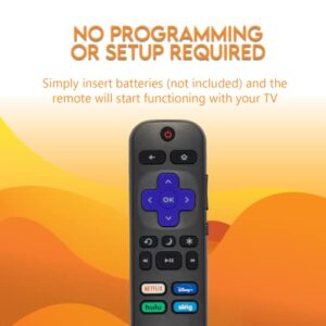 RC-AFIR 3226000887 OEM Remote Control for Westinghouse Roku TV with Shortcut APP Buttons Netflix Disney+ hulu Sling. No Pairing Required.