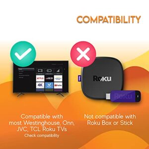 RC-AFIR 3226000887 OEM Remote Control for Westinghouse Roku TV with Shortcut APP Buttons Netflix Disney+ hulu Sling. No Pairing Required.