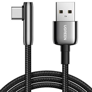 UGREEN USB C Cable Right Angle USB A to USB C Cable Braided Cord Compatible with iPad Pro, Air, Pixel, Galaxy S10 S10+ A13, Honor Note 20, LG V60/50, etc.1.6FT