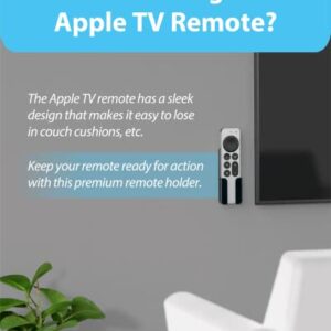 TotalMount Holder for Apple TV Remote – Never Lose Your Apple TV Siri Remote Again (Holder Includes Removable Adhesive to Prevent Wall Damage)