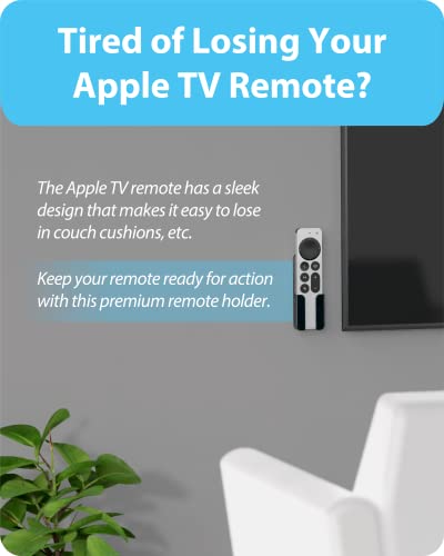 TotalMount Holder for Apple TV Remote – Never Lose Your Apple TV Siri Remote Again (Holder Includes Removable Adhesive to Prevent Wall Damage)