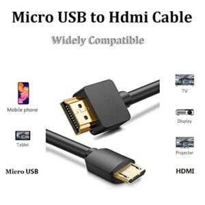 HDMI to Micro USB Cable, 1.5M/ 5ft Micro USB to Hdmi Cable Adapter Male Data Charging Cord Converter Connector Cable by Guoxu