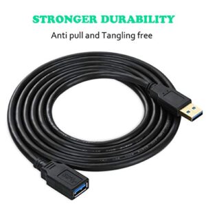 USB 3.0 Extension Cable 15FT USB Cable High Speed 3.0 USB Extender Cord Type A Male to Female Data Transfer 5Gbps for Mouse Extender Cable Keyboard Extension Cord etc(15ft Black)
