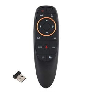 voice remote air mouse remote, 2.4g rf wireless remote control with 6 axis gyroscope and ir learning, air fly mouse with voice input for android tv box/pc/smart tv/htpc/projector and more