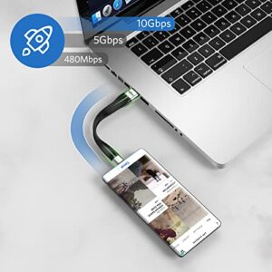 Rixmie Short USB C Cable [5.5 inch], USB A to USB C Short Cable, 10Gbps Data Transfer, 3.0 QC Fast Charging, Support Android Auto