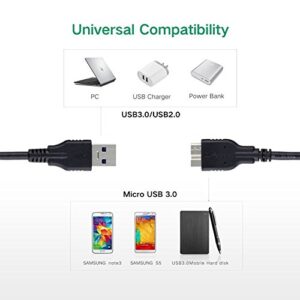 QCEs USB 3.0 Cable, USB 3.0 A Male to Micro B Cable 3.3FT Cord Compatible with WD My Passport and Elements Portable External Hard Drive, Toshiba, Seagate, Samsung Galaxy S5, Note 3