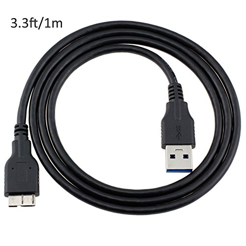 QCEs USB 3.0 Cable, USB 3.0 A Male to Micro B Cable 3.3FT Cord Compatible with WD My Passport and Elements Portable External Hard Drive, Toshiba, Seagate, Samsung Galaxy S5, Note 3