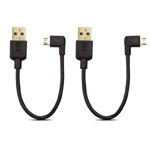 cable matters combo-pack right angle usb cable for tv stick and power bank 6 inches – 90 degree usb to micro usb cable for roku tv stick and more