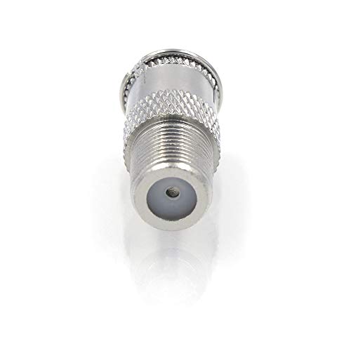 VCE Coaxial Cable Quick Connector, Quick Push On Male to F-Type Female Coax Extender Nickel Plated Adapter for RG6 Coaxial Cable, RV, Satellite Dish, TV, 5 Pack