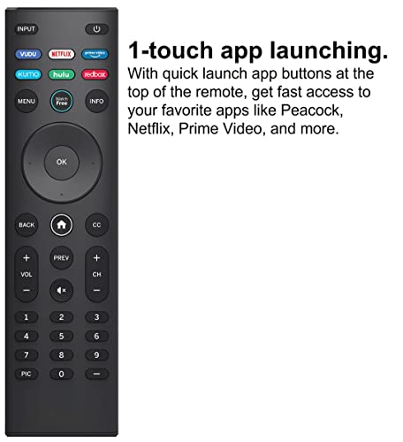 Universal Remote Control, XRT140 Smart TV Remote Compatible with VIZIO All LED LCD HD 4K UHD HDR Smart TVs