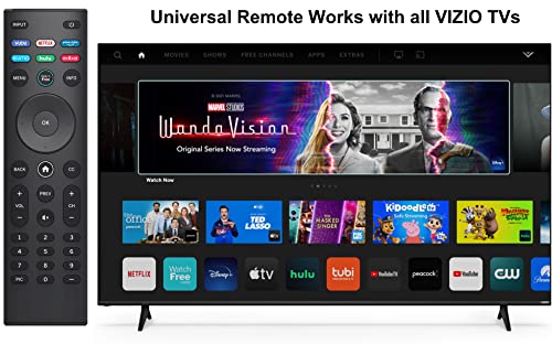 Universal Remote Control, XRT140 Smart TV Remote Compatible with VIZIO All LED LCD HD 4K UHD HDR Smart TVs