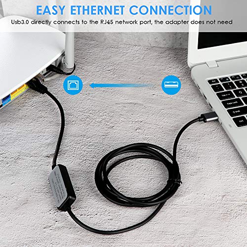 Moyina USB3.0 to RJ45 Gigabit Ethernet Network Cable for Switch, Router, Gateway, Modem with MacBook,Windows, Chromebook,Surface Pro, Linux