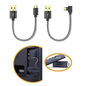y.d.f usb power cord for fire tv stick power up your fire tv stick form your tv’s usb port, usb cable for fire tv stick/chromecast/roku stick, 2 pack 8 inch (1 straight 1 angle)
