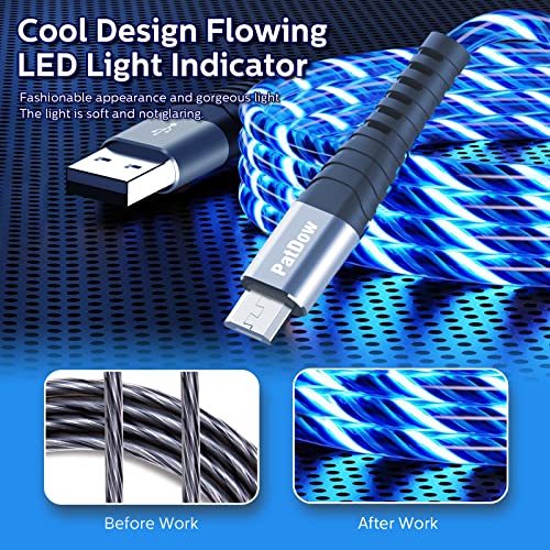 Oliomp Micro USB Cable 3FT, Fast Charging Android Charger LED Light Up Phone Charger Cord for Huawei Mate SE, Samsung Galaxy S7/S6/J7,LG,HTC,Sony,Moto,Kindle,PS4 and More